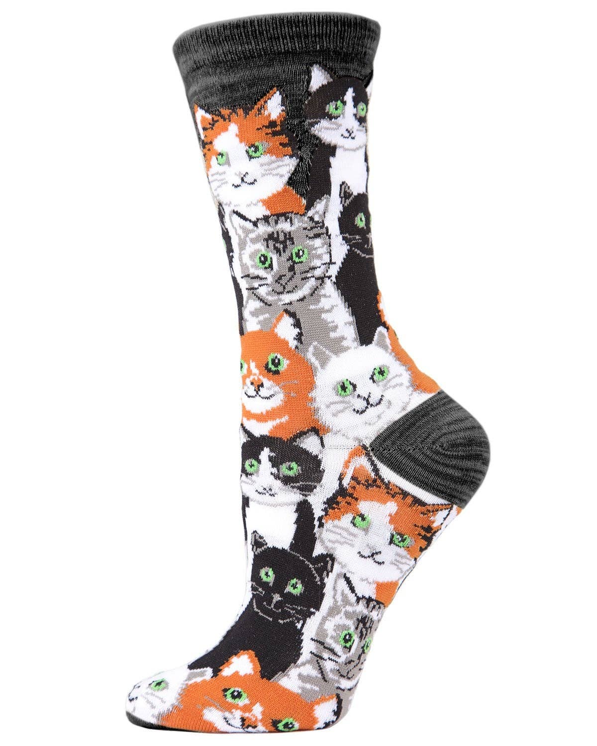 MeMoi - Women's - Multi Cat Bamboo Blend Crew Socks