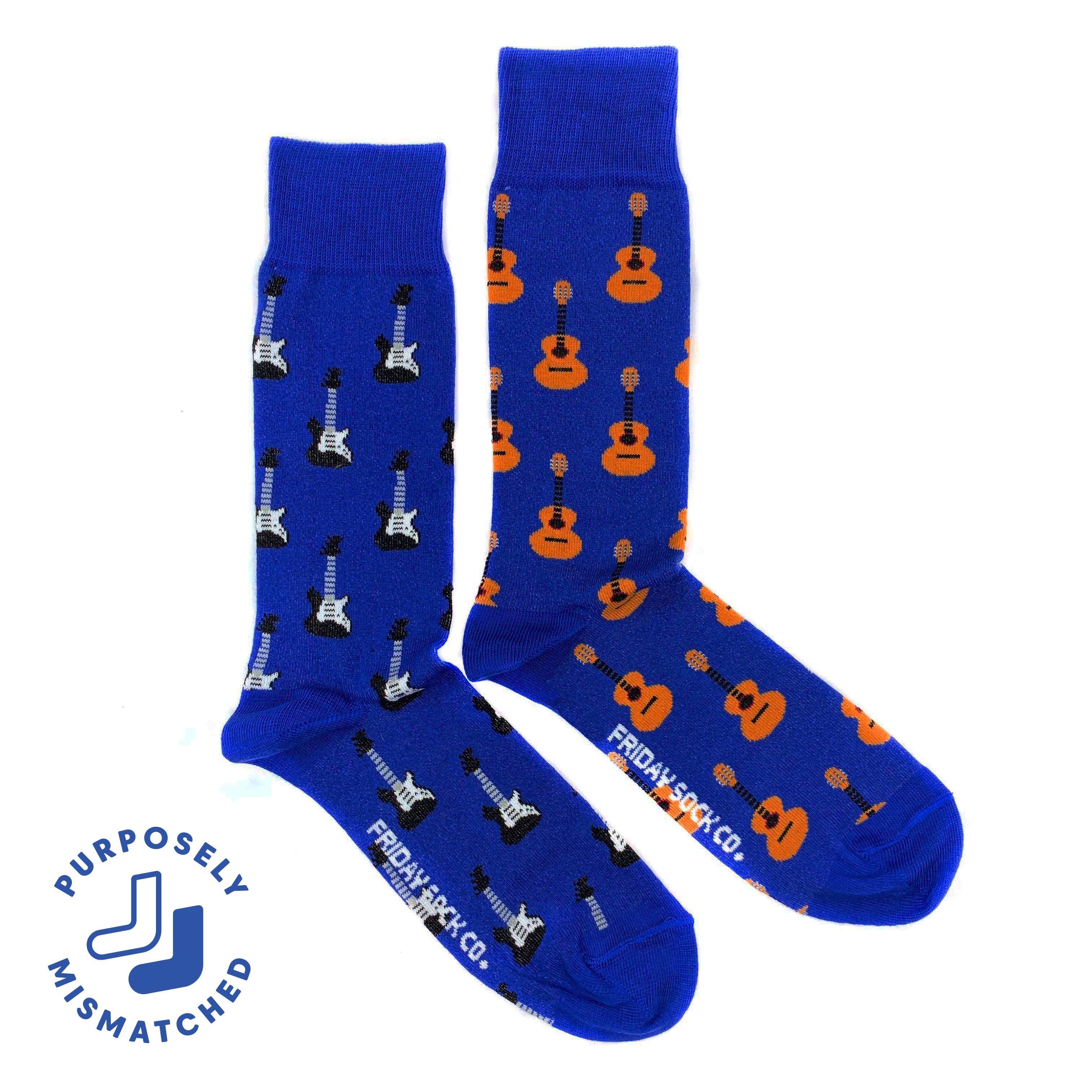 Friday Sock Co. - Men's Acoustic Guitar & Electric Guitar Mid-Calf Socks