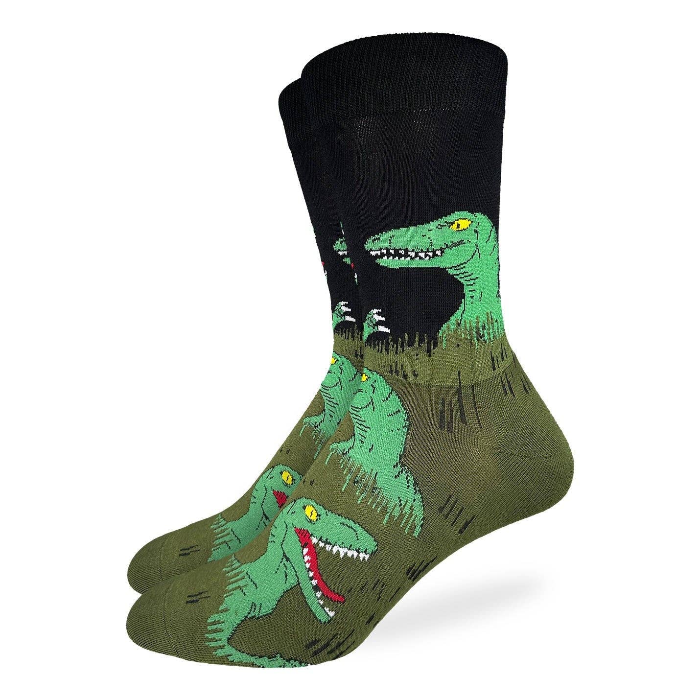 Good Luck Sock - Men's Velociraptors Hiding in Bushes Socks