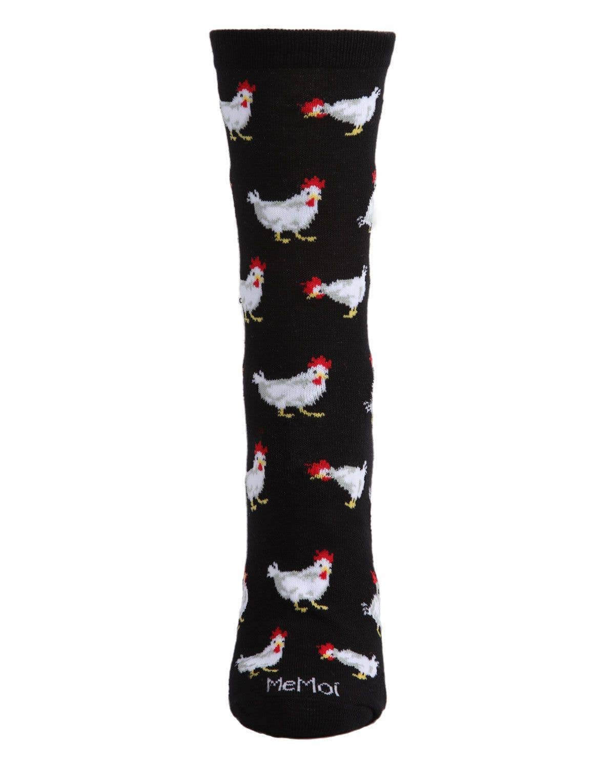MeMoi - Women's - Chickens - Bamboo Crew Socks