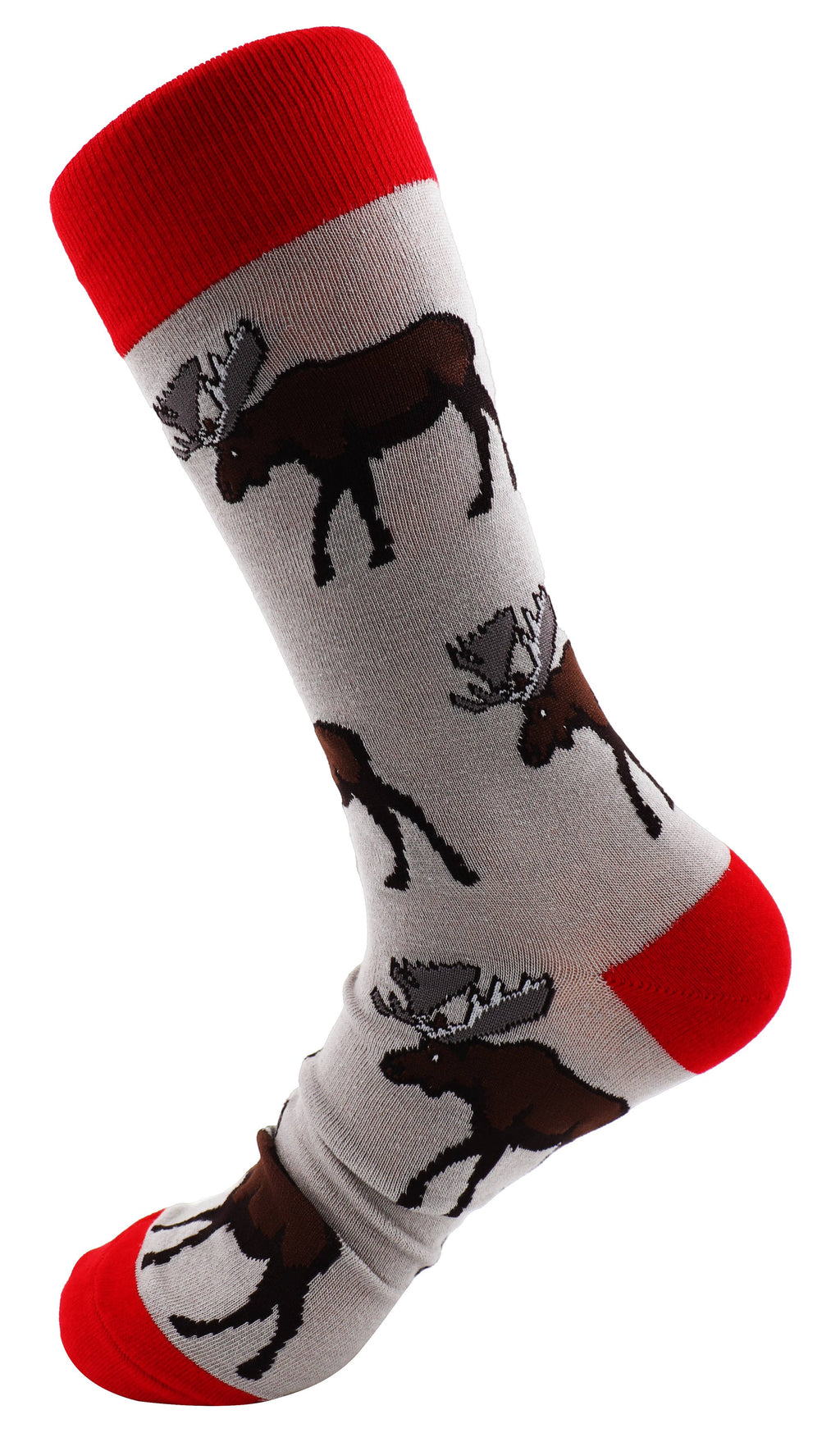 SoXcellent - Moose Unisex Fun Crew Novelty Funny Socks - M