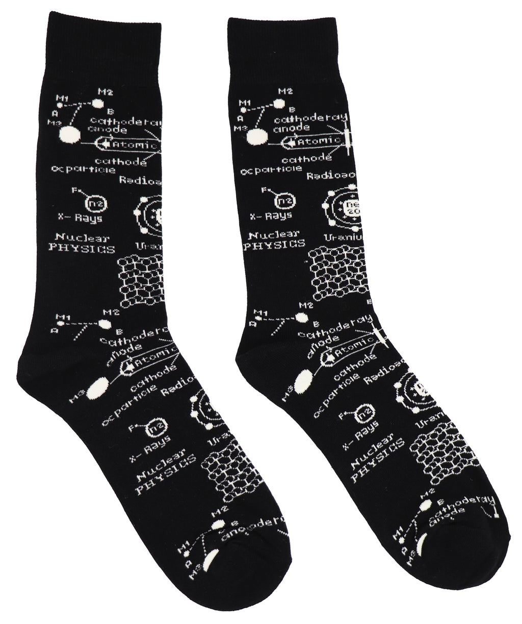 SoXcellent - Physics Black Formula Unisex Fun Crew Novelty Socks - M