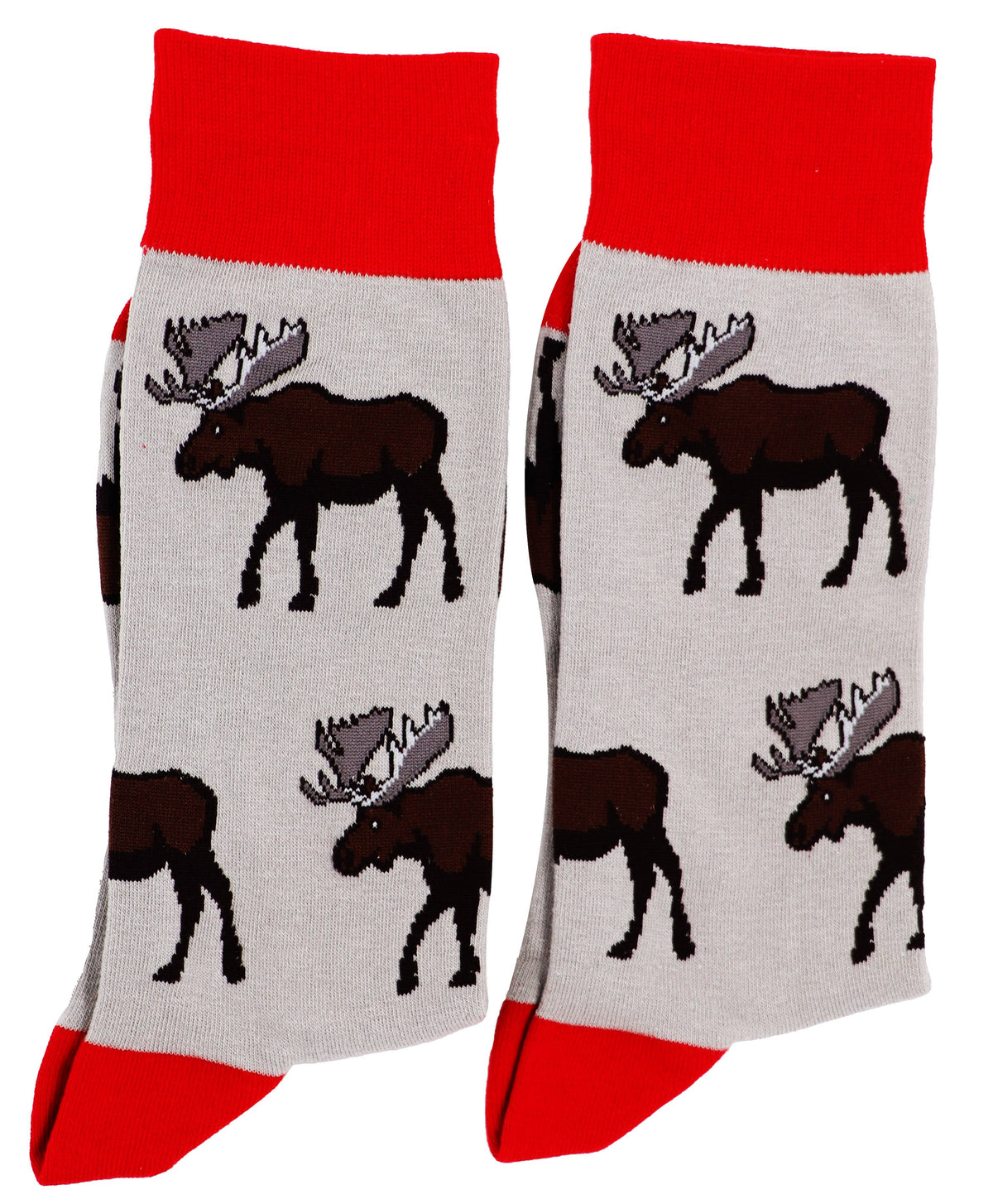 SoXcellent - Moose Unisex Fun Crew Novelty Funny Socks - M
