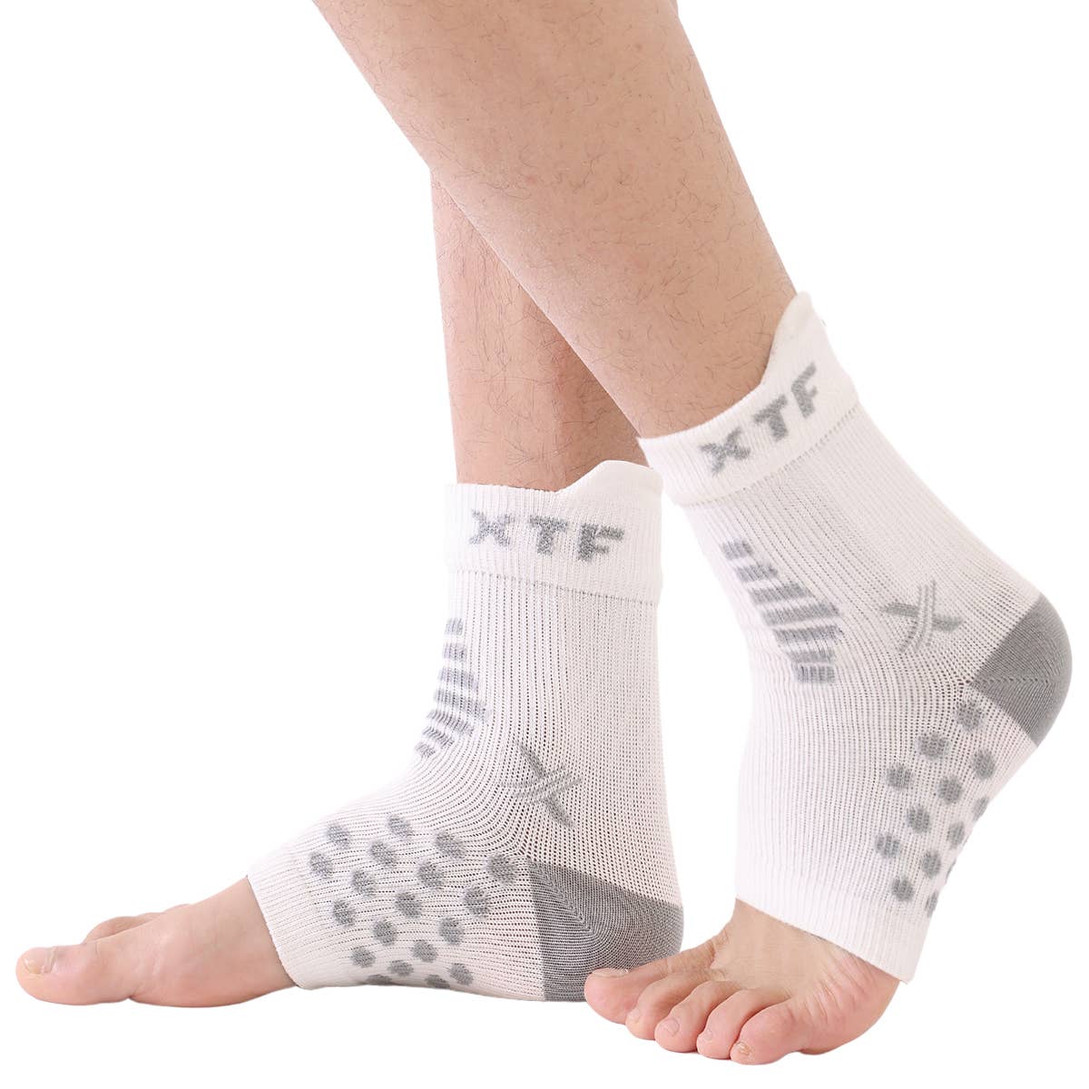 Extreme Fit - MEN'S - THERAPEUTIC COMPRESSION ANKLE SLEEVES - WHITE