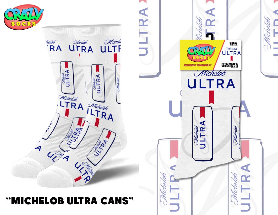 Crazy Socks - MICHELOB ULTRA CANS CRAZY SOCKS