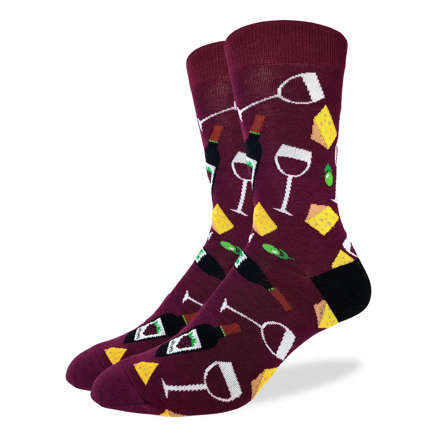 Good Luck Sock - Men's Big & Tall Wine & Cheese Socks