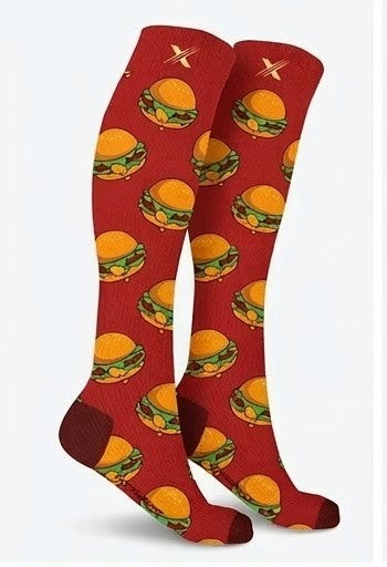Extreme Fit - Novelty Collection - COMPRESSION - Hamburger Sock - Small/Medium