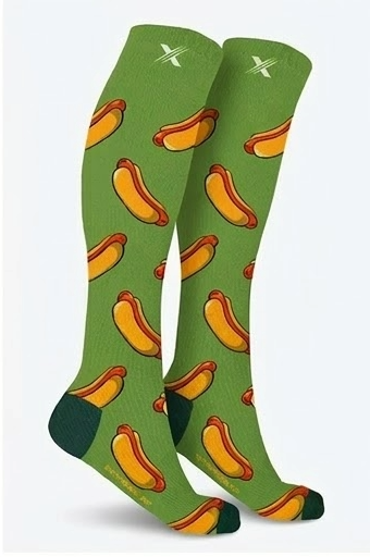 Extreme Fit - Novelty Collection - COMPRESSION - HOT DOG Sock - Small/Medium