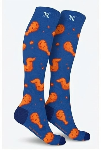 Extreme Fit - Novelty Collection - COMPRESSION - FRIED CHICKEN Sock - Small/Medium