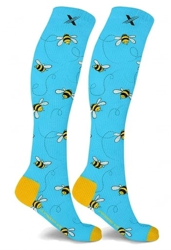 Extreme Fit - Novelty COMPRESSION Socks - BEES - Small/Medium