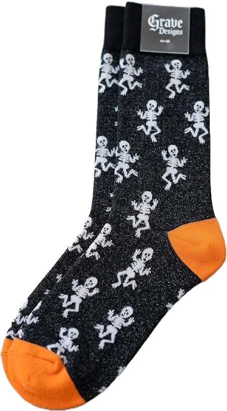 Hot Sox - Men - GLOW in the DARK SKELETONS Crew Socks