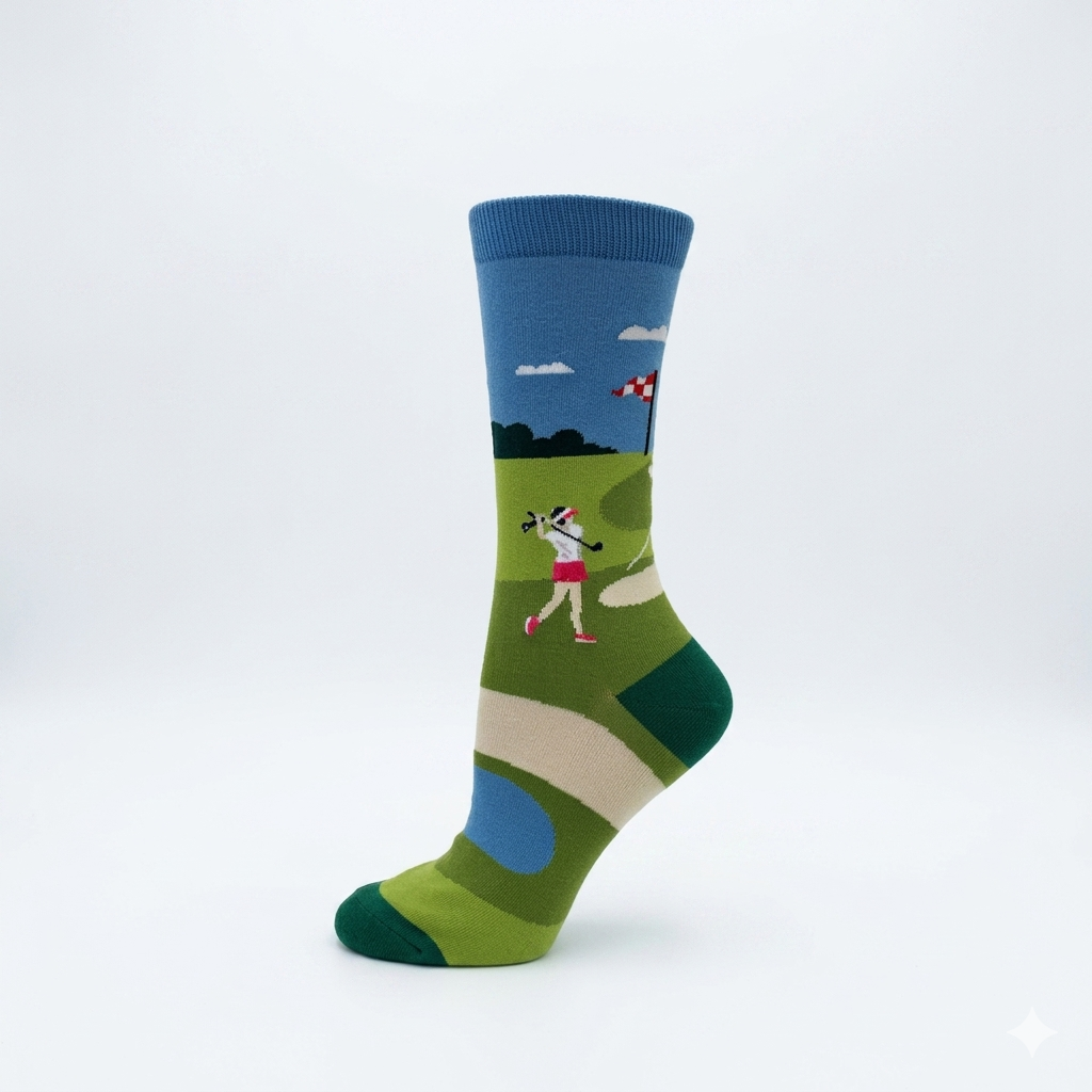 CRAZY TOES - LADIES - GOLF SWING Crew Socks