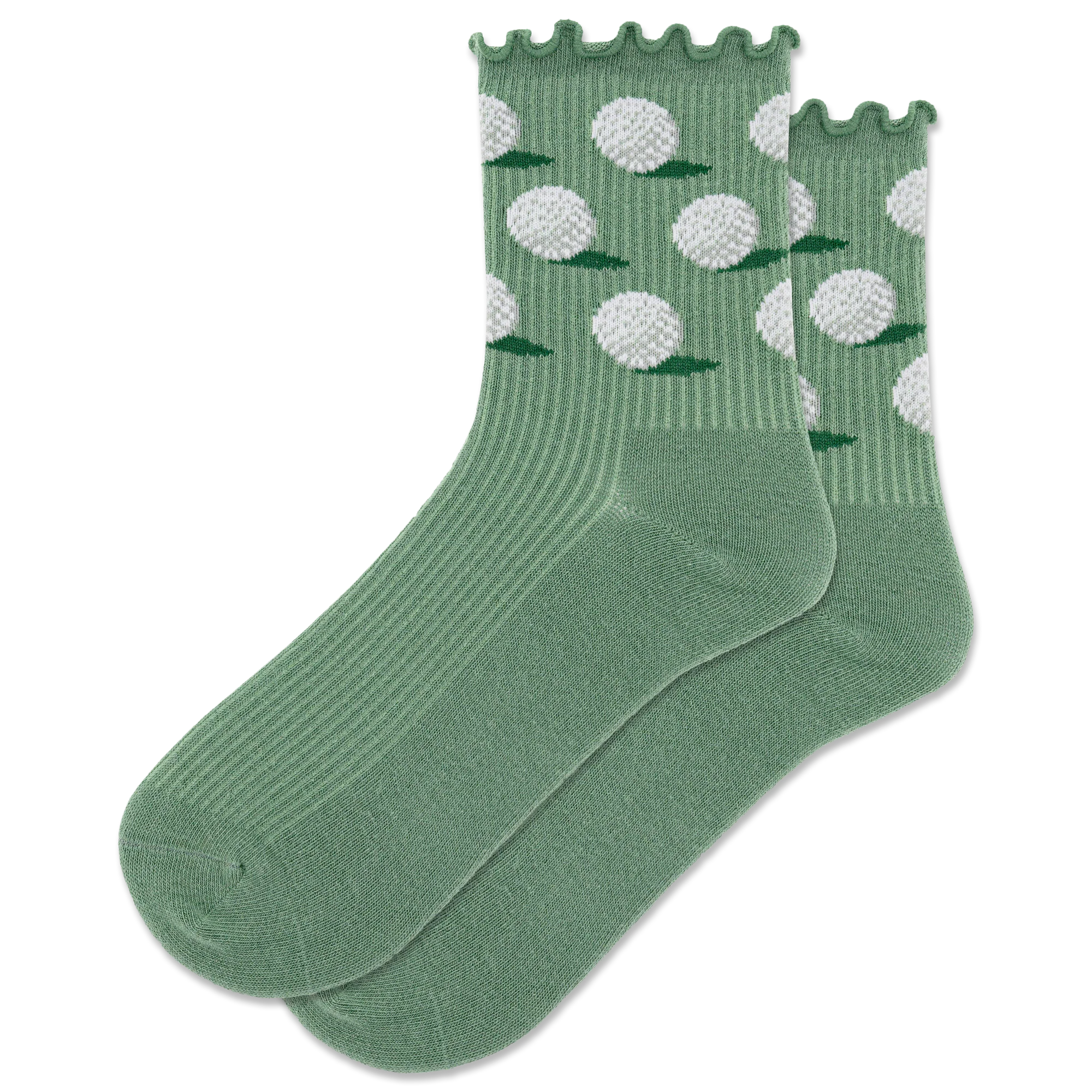 Hot Sox - Women - GOLF BALL LETTUCE EDGE Crew Socks