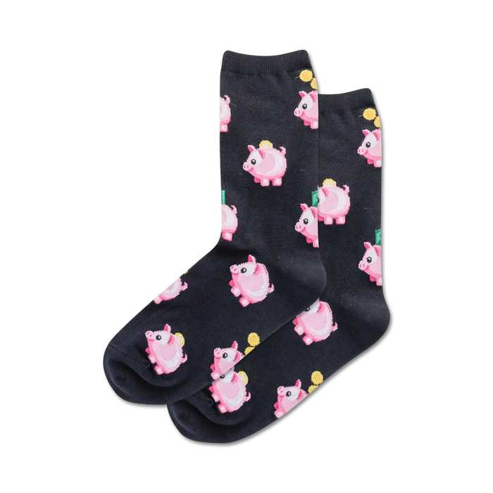 Hot Sox - Women - PIGGY BANK Crew Socks