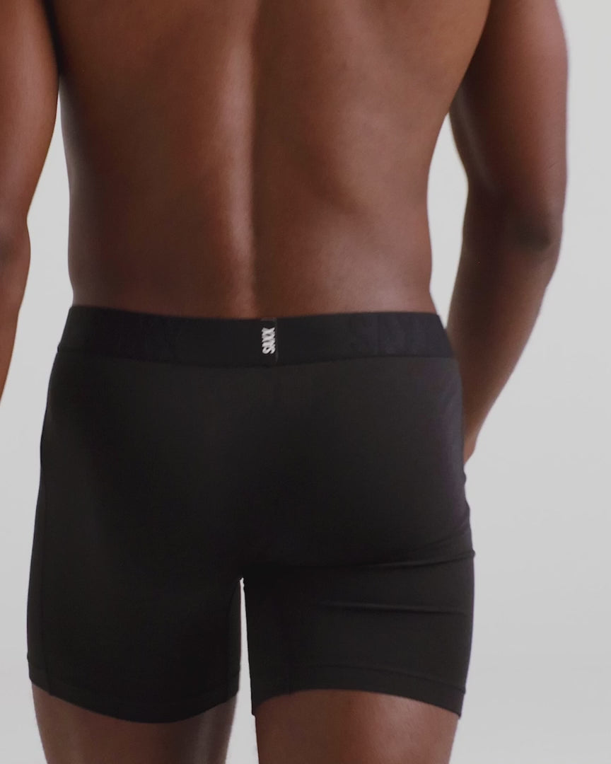 SAXX - DROPTEMP COOLING  COTTON BOXER BRIEF FLY 6" 3PK - BLK
