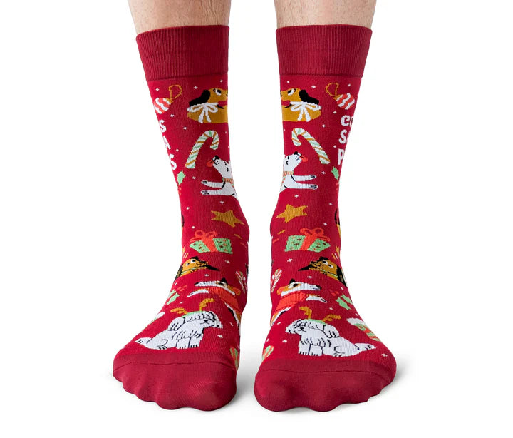 Uptown Sox - Men's - Santa Paws Socks - For Him