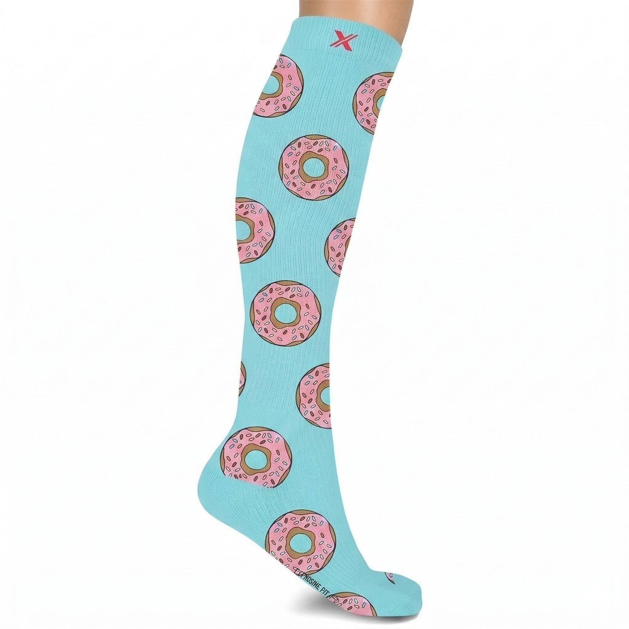 Extreme Fit - NOVELTY COLLECTION COMPRESSION SOCKS - Donuts in Green - Small/Medium