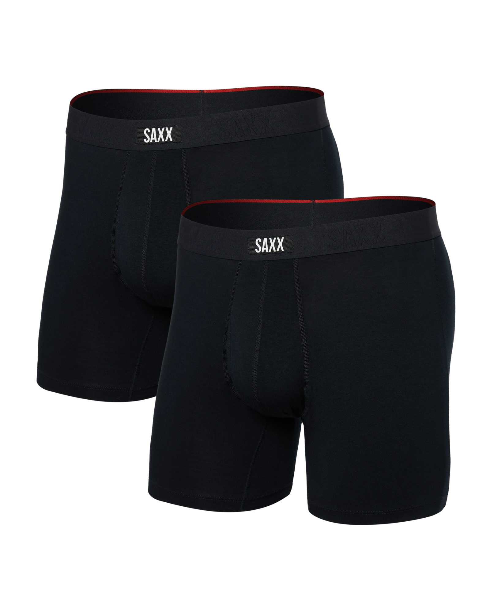 SAXX - VIBE EXTRA SOFT COMFORT BOXER BRIEF FLY 6" 2PK - BLK