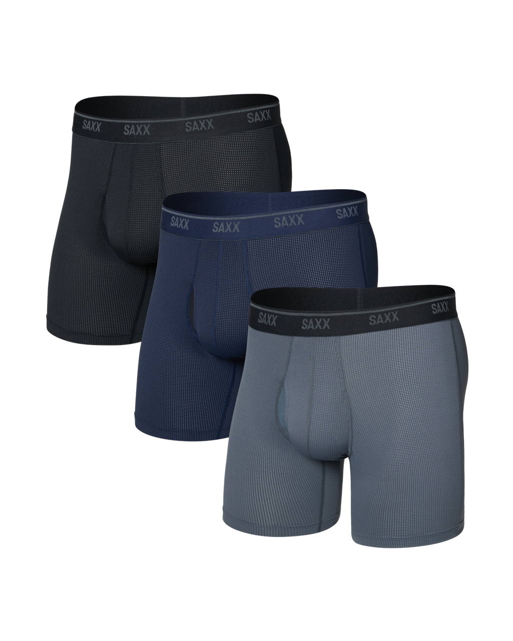SAXX - QUEST QUICK-DRY MESH BOXER BRIEF FLY 6" 3PK- BGN