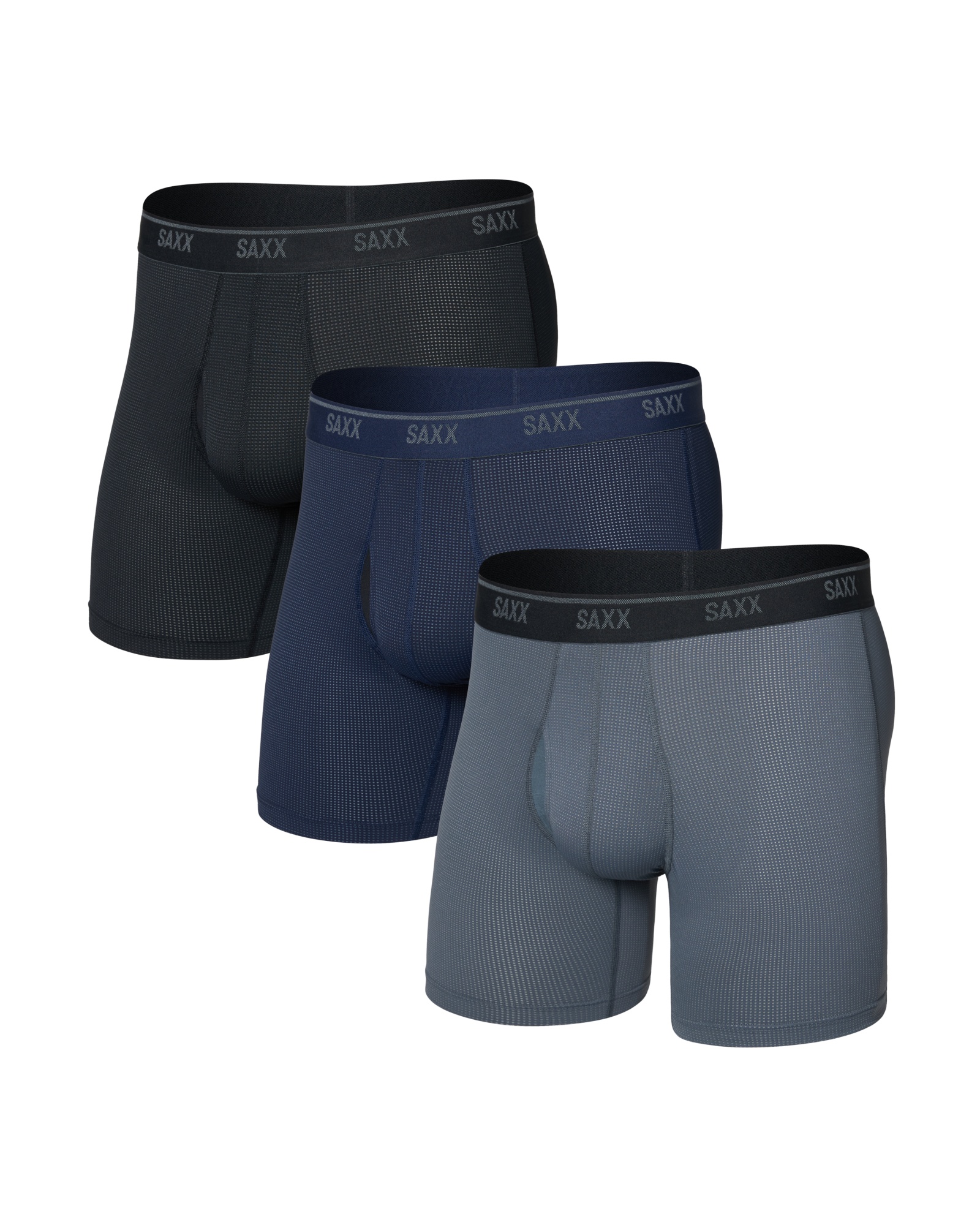 SAXX - QUEST QUICK-DRY MESH BOXER BRIEF FLY 6" 3PK- BGN