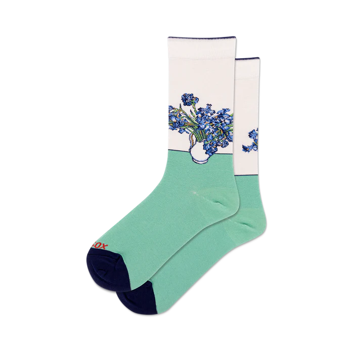 Hot Sox - Women - Artist Series - Van Gogh's IRISES Crew Socks