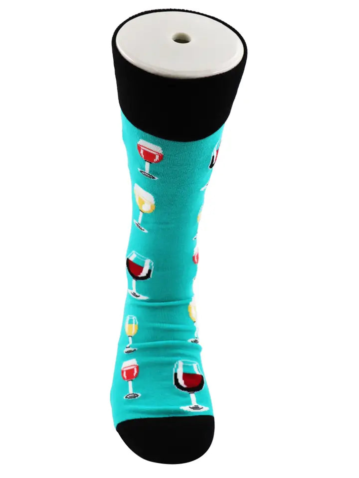 SoXcellent -  Wine Glass Unisex Fun Dress Casual Pattern Funny Socks